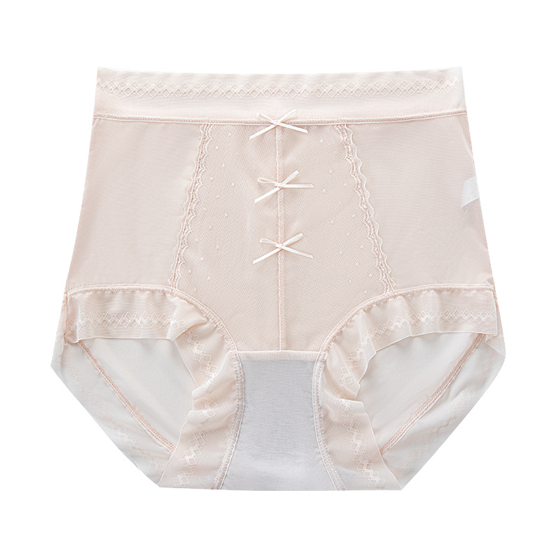 Bragas de seda de hielo que no dejan marcas, abdomen invisible femenino, encaje sexy 2024, nuevos pantalones cortos antibacterianos de entrepierna de algodón puro, refrescante