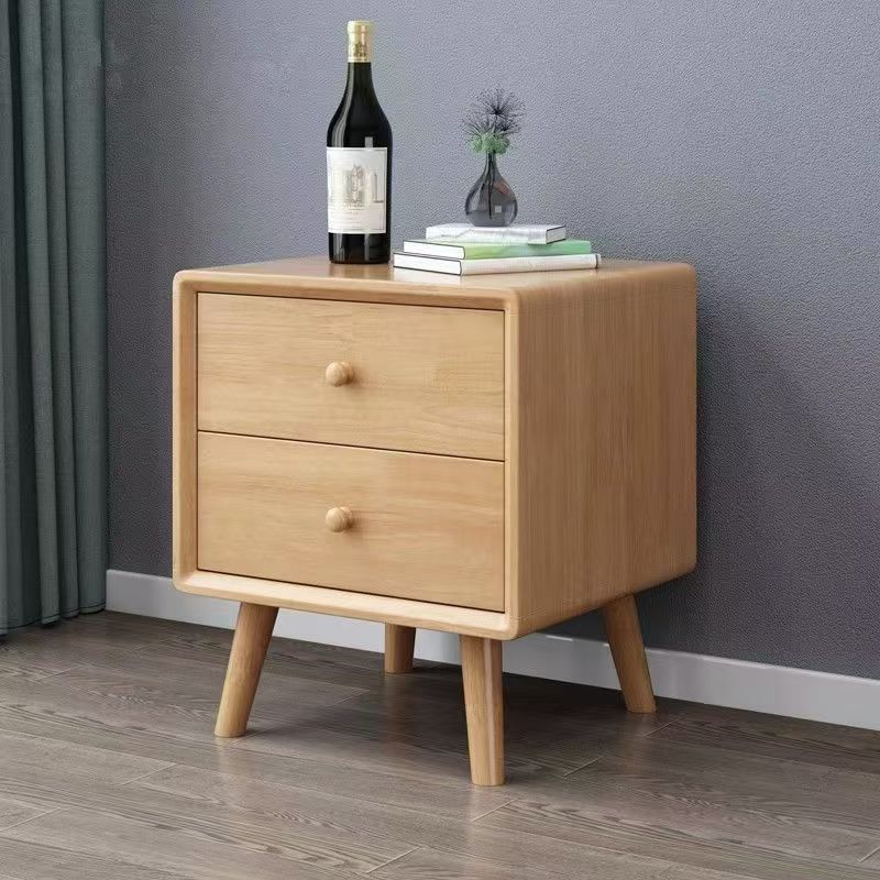 Nordic Solid Wood Bedside Table Simple Modern Fully Equipped Bedroom Simple Small Storage Cabinet Home Storage Bedside Cabinet