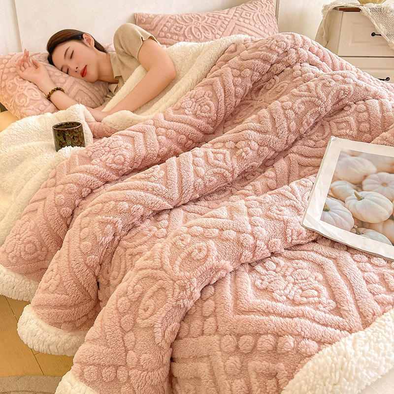 2025 siesta leche peluche mantas de aire acondicionado nueva oficina peluche cuatro estaciones con manta de cama universal