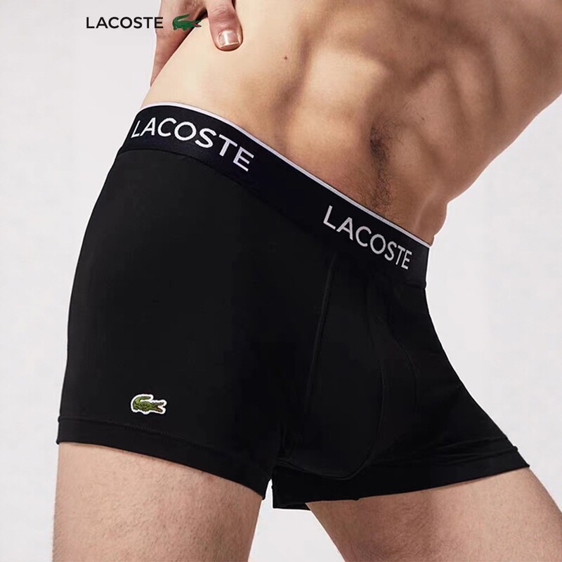 European Brand Cross-Border Men's Ice Silk Breathable Thin Boxed Boxer Solid Color Underwear Three-Pack