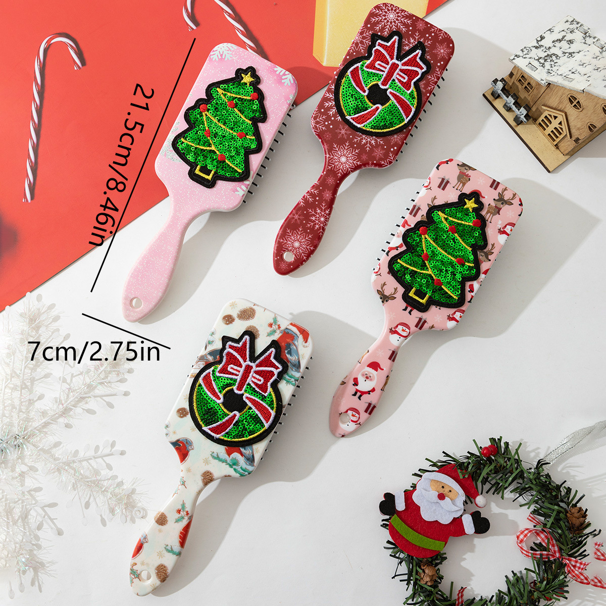 106g Weight Hair Comb Makeup Tools Types 1 Piece Quantity ABS Material Christmas Festival Christmas Tree Pattern Simple Style, Classic Style Style Christmas Simple Style Classic Style Christmas Tree ABS 3