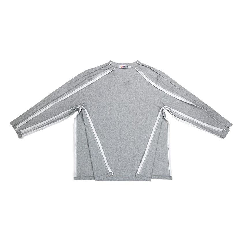 Fácil de usar y quitarse la bata de hospital fractura infusión postoperatoria conveniente inyección tardía ropa de enfermería completamente abierta camiseta primavera