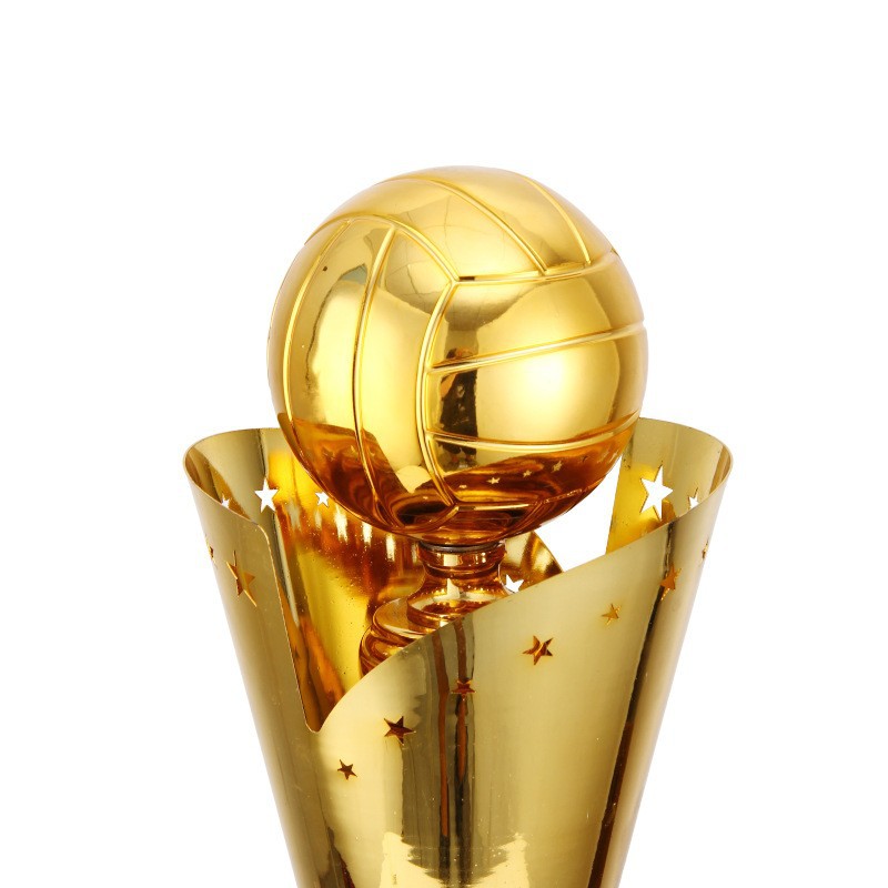 Fútbol creativo juego de baloncesto trofeo de metal mayorista celebración de premios creativos de alto grado trofeo de voleibol