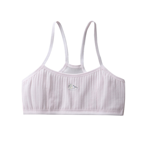Developmental underwear for female students 9-16 years old, mesh camisole, breathable mid-to-large children's bra, tube top thin section