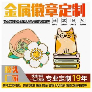 金属胸针徽章定制 烤漆仿珐琅滴塑工艺学校班徽企业活动纪念徽章