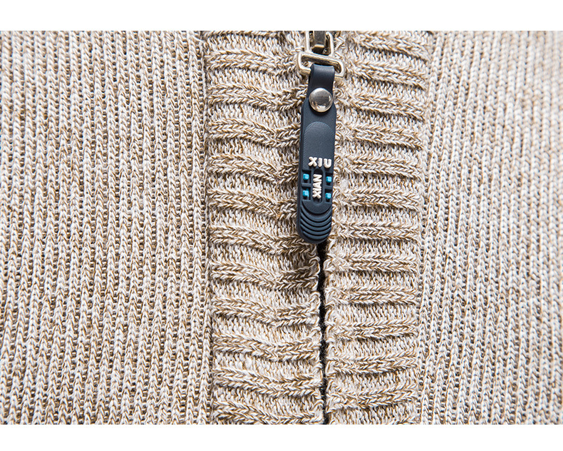 Pull en tricot pour hommes, pull chaud en polaire, demi-fermeture éclair, épais, élégant, col roulé, Y2K, vêtements pour hommes, automne et hiver_voghion.com