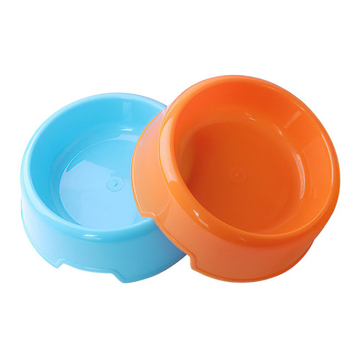 Pet Bowl Candy Color Plastic Bowl Small and Medium Dog Rice Bowl Dog Supplies Cat Bowl Teddy Golden Retriever Pet Supplies