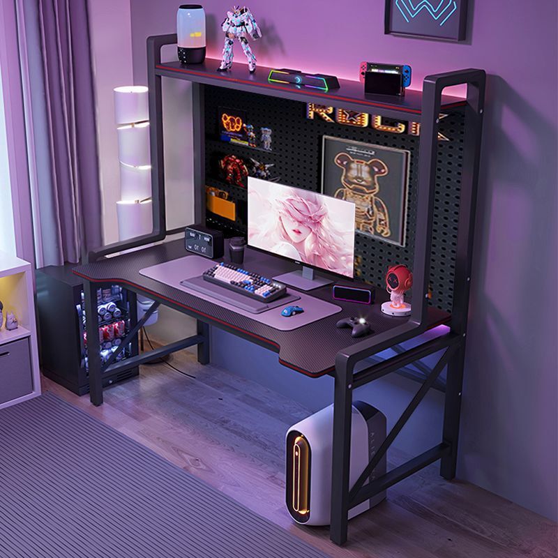 Computer Desk for Bedroom, Home Desktop Gaming E-Sports Table, Simple Office Desk, Desk with Bookshelf Integrated Table