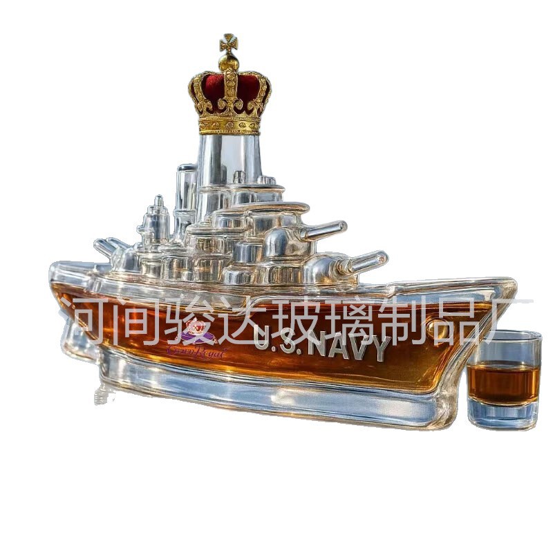 跨境新款Funny French Bulldog Whiskey Bottle战舰威士忌酒瓶|undefined