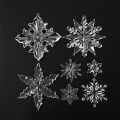 冬の装飾は透明な雪のプラスチックのクリスマスの雪のアクリルのシーンの配置のペンダントの水晶の部品をシミュレーションします。
