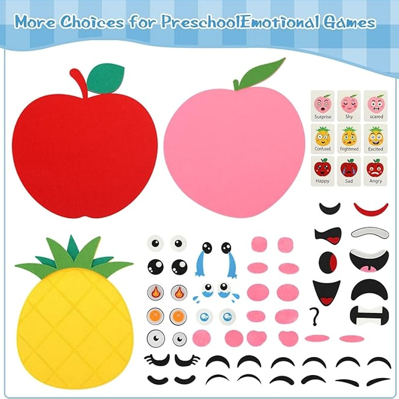 Animación infantil lindos dibujos animados Kingdom Fruit Puzzle interactivo padre-hijo D IY pegatinas faciales juguetes de puzzle