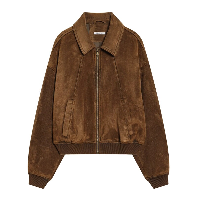 Taop&Za Early Spring New Women's Clothing, Work Clothing, Fashionable and Simple Suede Texture Effect Jacket 8490805