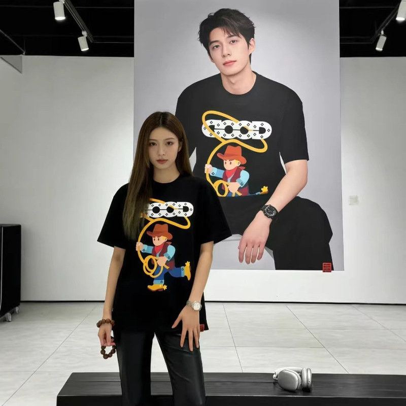 [Original Design] Good Year Cute Denim Foam Print Short Sleeve T-Shirt Unisex