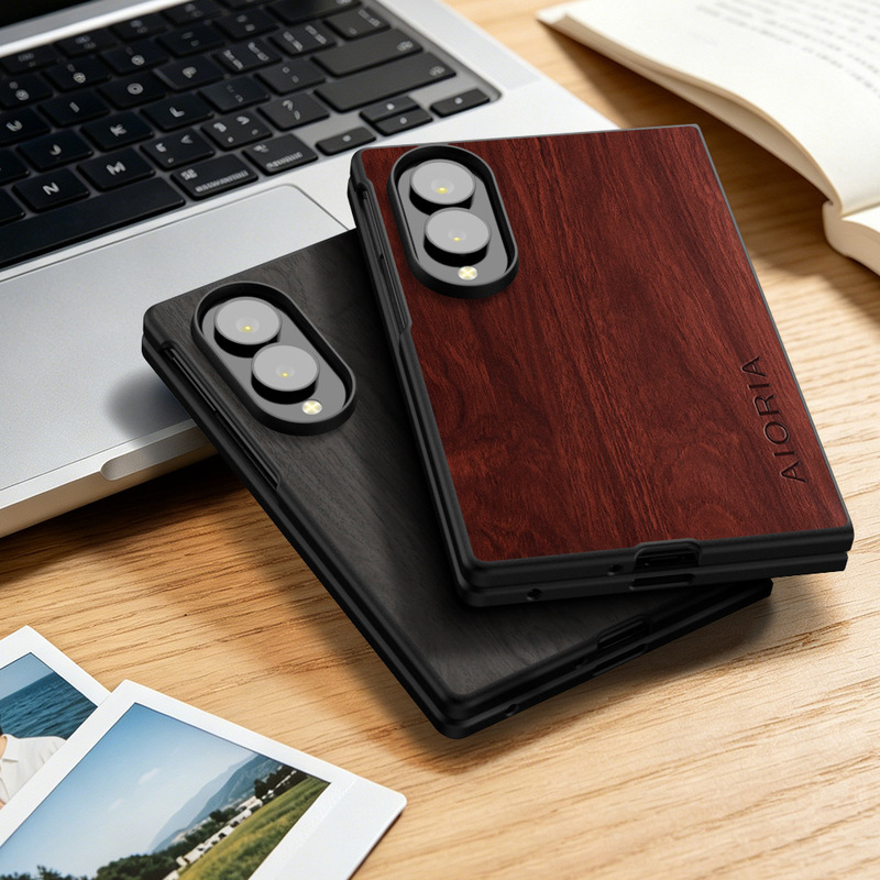 Suitable for Samsung Galaxy Z Fold 8 8 Ultra Flip 8 with interlaced wood grain phone case