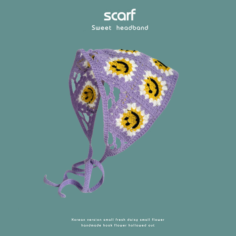 Japón encantador estilo pastoral galía de punto banda de cabello toalla triangular retrógrada francesa toalla triangular de tejido para la cabeza