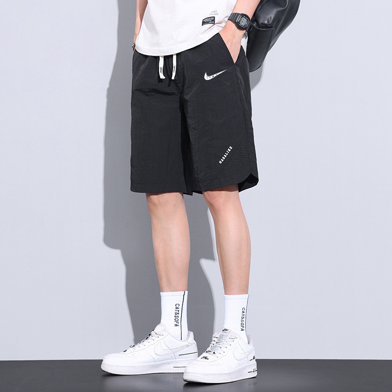 Summer New Men's Shorts for Outdoor Wear, Quick-Dry Ice Silk Trendy Sports Shorts, American-Style Loose 5-Inch Shorts for Men Summer New Men's Shorts for Outdoor Wear, Quick-Dry Ice Silk Trendy Sports Shorts, American-Style Loose 5-Inch Shorts for Men