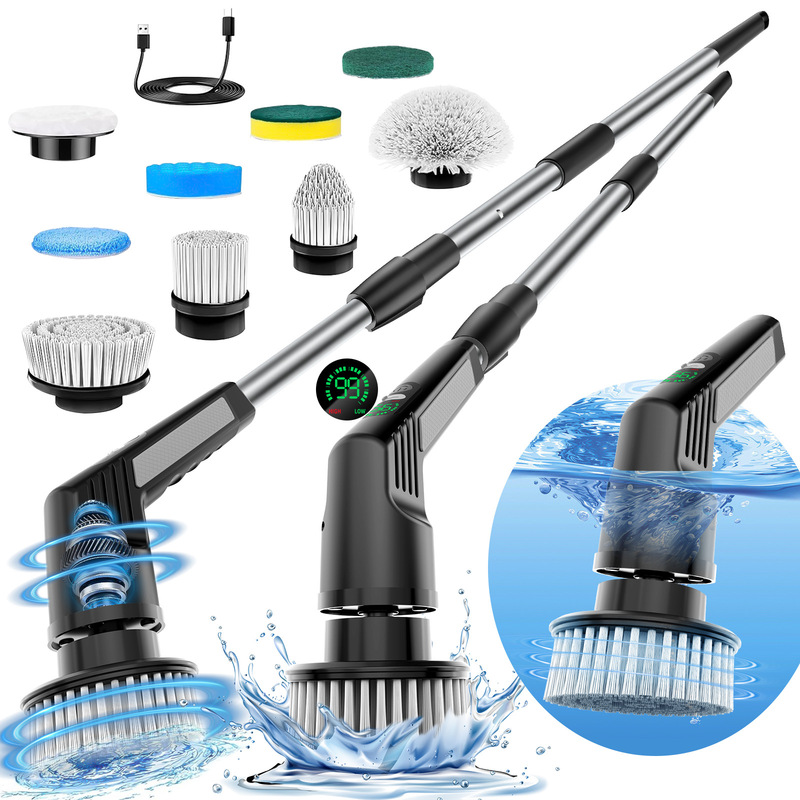 New Electric Cleaning Brush Household Long-Handled Kitchen Bathroom Powerful Brush Wireless Adjustable Automatic Rotating Washing Brush New Electric Cleaning Brush Household Long-Handled Kitchen Bathroom Powerful Brush Wireless Adjustable Automatic Rotating Washing Brush