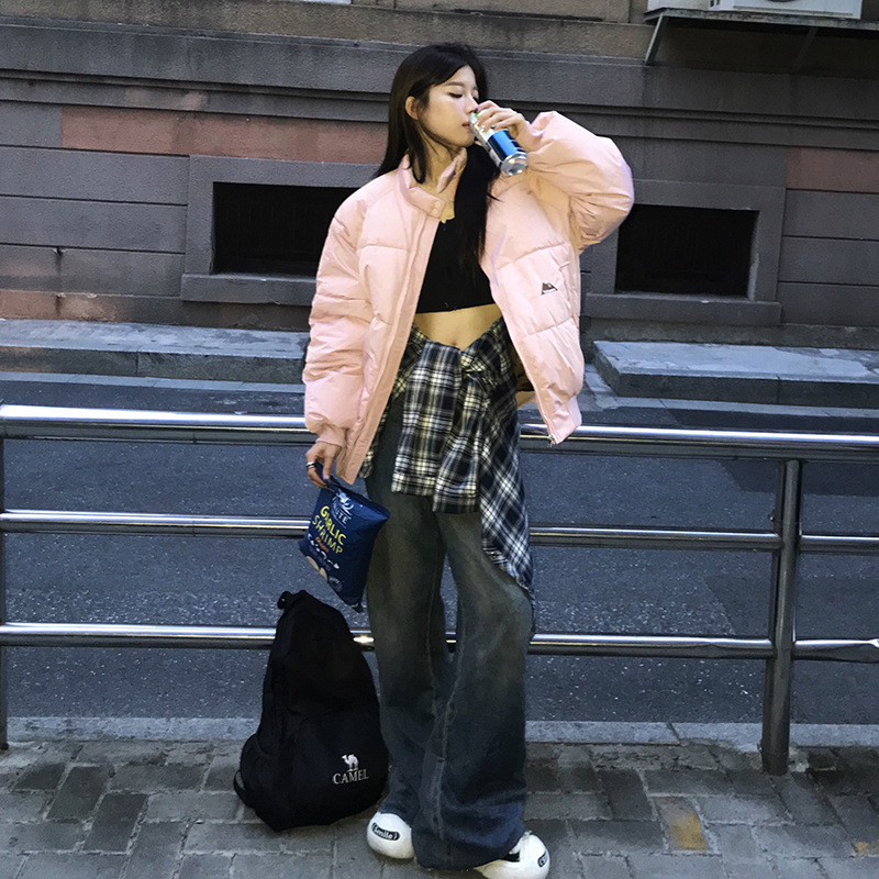 跨境棉服女短款2025冬新款立领百搭宽松棉袄棒球服棉衣面包服外套