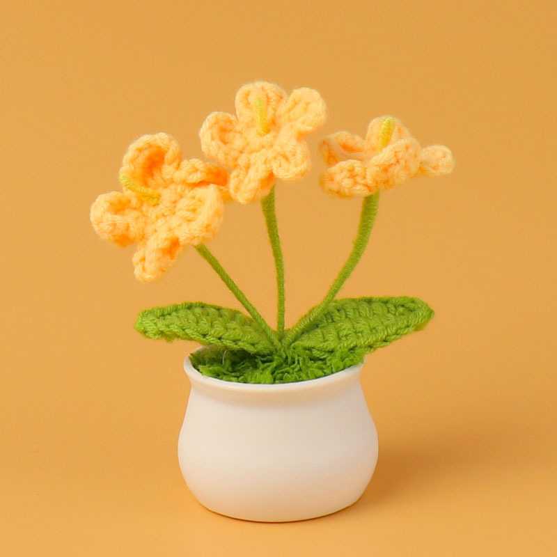 完成品クロスボーダーニットウールひまわり鉢植え造花研究デスクトップ装飾品卒業子供の日の小さなギフト|undefined