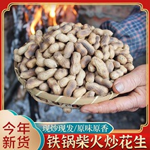 农家柴火炒花生新货原味炒熟新鲜花生地锅带壳炒货坚果批发零食