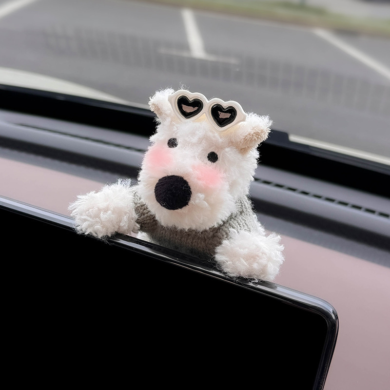 Decoración de coche de West Highland, accesorios de coche, pantalla de control central, muñeca de fiesta, pantalla de visualización de cachorro, linda decoración de pantalla