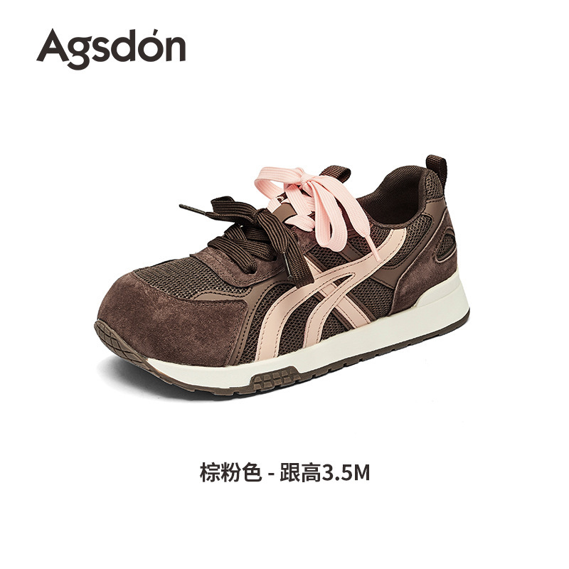 奥古狮登厚底德训鞋女2025新款秋季复古白色芭蕾运动阿甘鞋休闲鞋|undefined