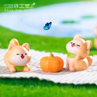 苔藓微景观可爱迷你小柴犬 农场造景DIY盲袋装饰品配件车载小摆件