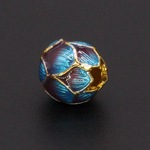 古风景泰蓝滴油烧蓝珐琅彩手串项链黄铜饰品配件莲花背云隔珠072