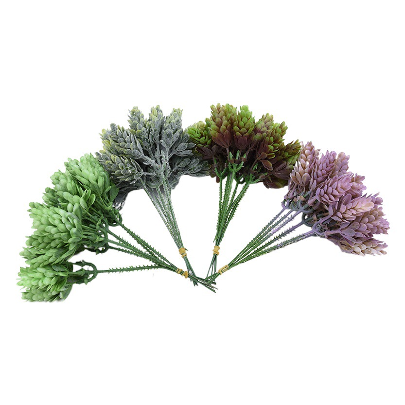 Cross-border exclusivo plástico corsage piña hierba flor artificial diseñador de flores de bricolaje arreglo floral planta verde pared flor decorativa