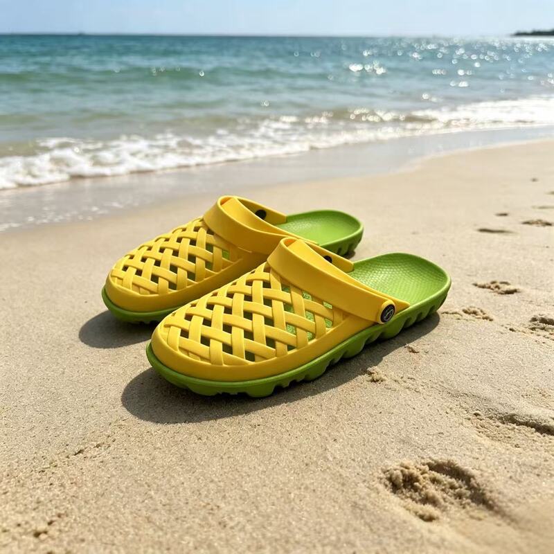 Vietnamese Handmade Rubber Slippers 2026 New Summer Model Closed-Toe Perforated Sandals DIY Unisex Free Color Combination
