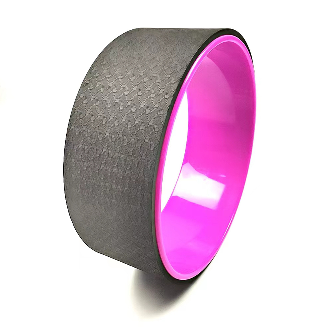 32CM 클래식 요가 휠-로즈 레드 + 블랙