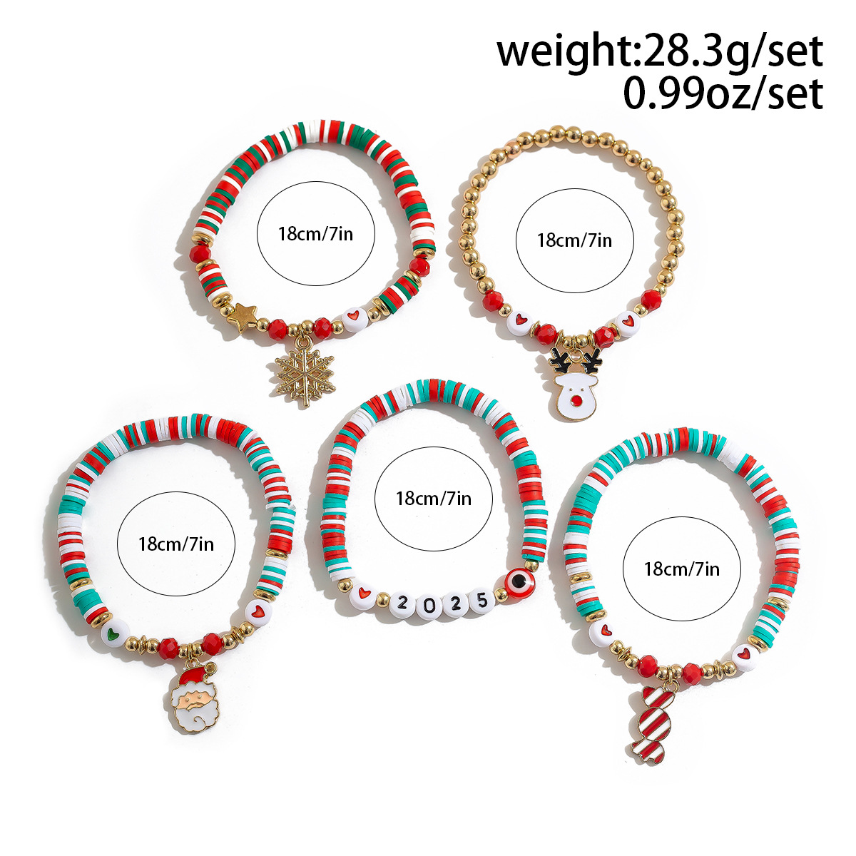 27g Weight Bracelets Classification CCB, Arylic, soft clay Chain Material Beaded Chain Chain Type 1 Set Quantity Party, Festival Occasion CCB, Arylic, soft clay Material Christmas Festival Letter, Heart Shape, Snowman Pattern Women's Gender Cute Style Cute Letter Heart Shape Snowman CCB Arylic Soft Clay Beaded Chain Beaded Bracelets Wholesale 12