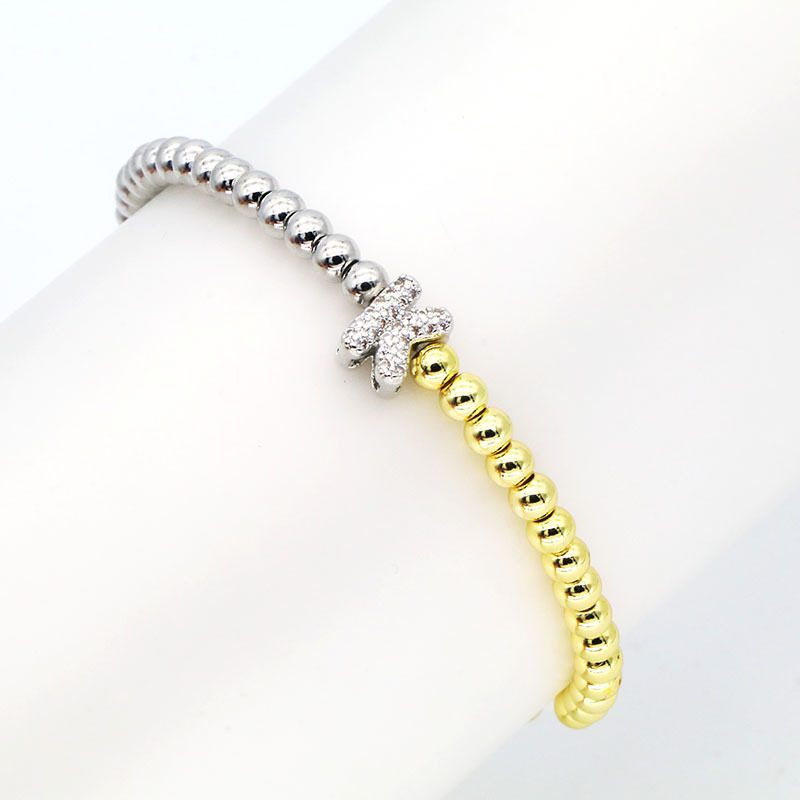 13g Weight Copper Pendant Material Zircon Inlay Material Bracelets Classification Copper Chain Material ball chain Chain Type 1 Piece Quantity Holiday, Daily Occasion Copper Material Letter Pattern All Seasons Season Women's Gender Plating Design Modern Style Style Wholesale Jewelry Modern Style Letter Copper Zircon Plating Bracelets Ball Chain 14