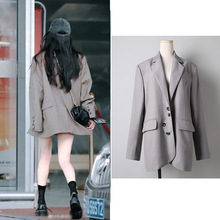 现货杨密同款衣服炸街休闲小西装外套女西服薄款宽松2024新款春秋