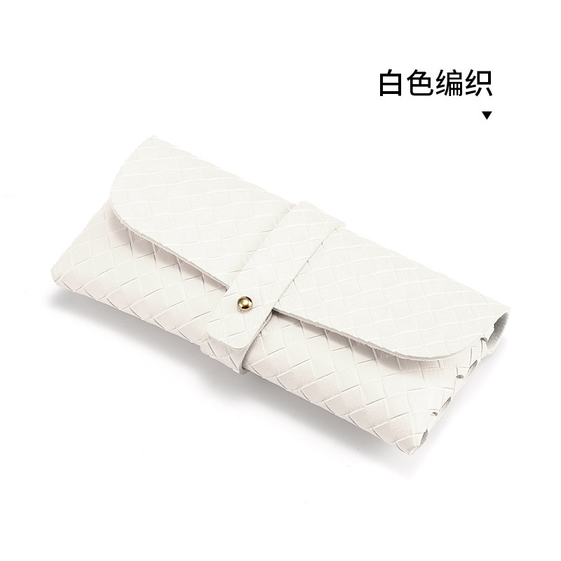 Fabricante en stock pu flocado nueva moda simple suave gafas bolsa caja de embalaje al por mayor
