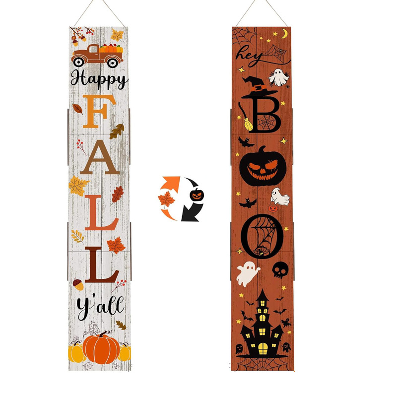 Wooden Crafts Cross-Border Halloween Porch Signs Halloween Decorations for Front Door Home Wall Hanging