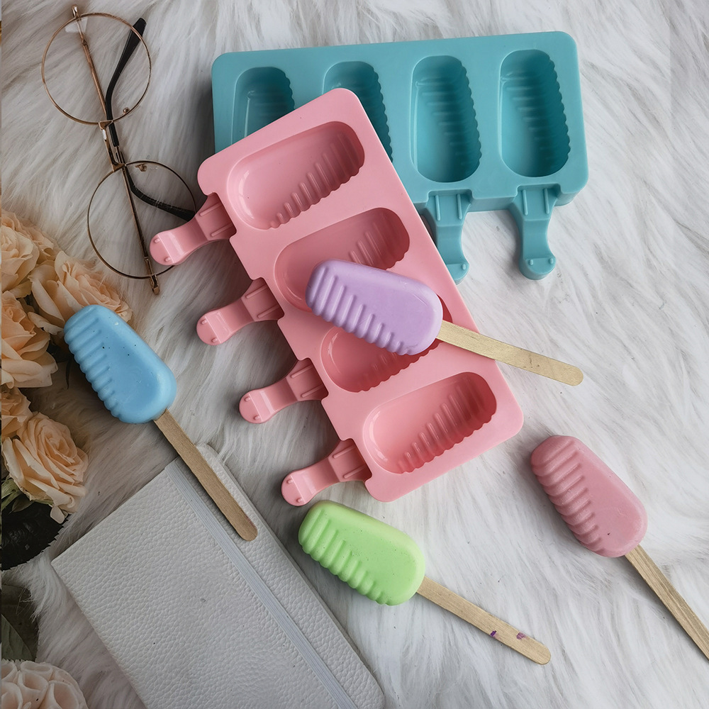 4 pequeños 491 helados molde de silicona helado molde de helado helado molde de helado de verano suministros de fiesta