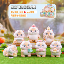 抖音憨态可掬的儍虎虎盲盒桌面摆件植绒款节日礼物车载装饰品