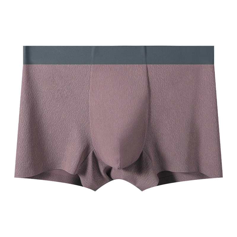 Ropa interior masculina de seda helada de verano calzoncillos tipo bóxer antibacterianos transpirables 7A tendencia pantalones de cuatro esquinas sueltos para jóvenes pantalones cortos de cintura media