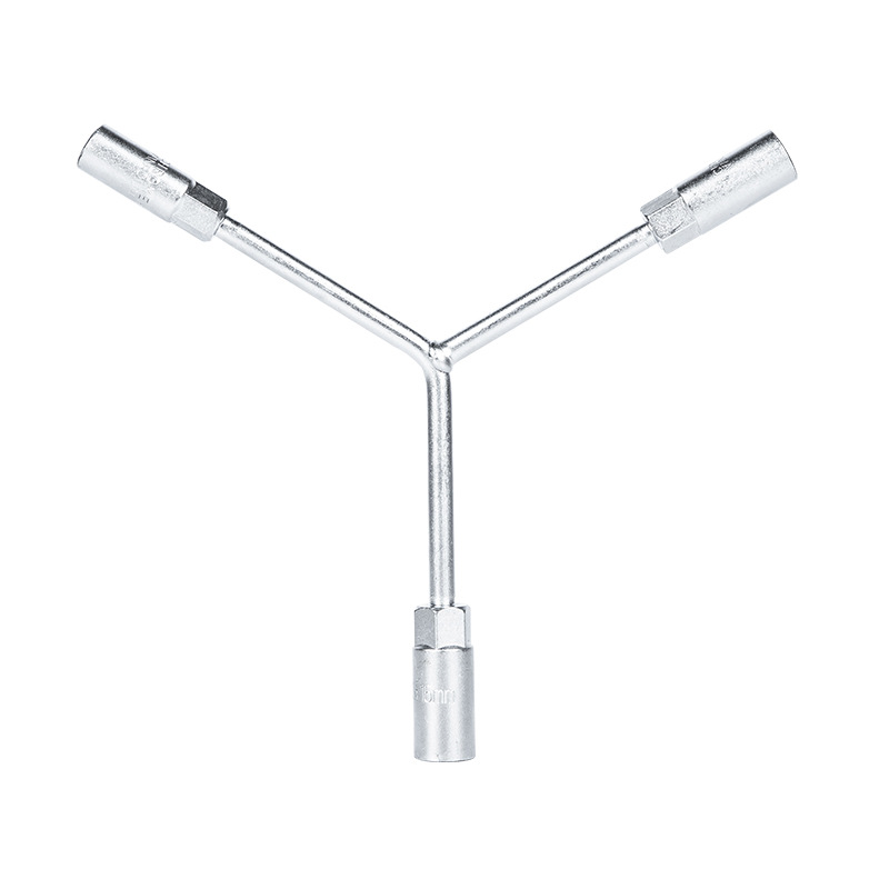 Llave de enchufe de tres horquillas universal alargado tipo Y multifuncional motocicleta triángulo herramienta de mano traje de barril de carcasa