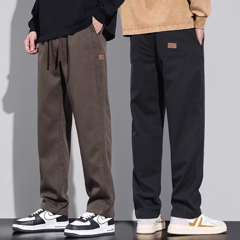 Spring and Autumn Trendy Brand Men's Straight-Leg Sports Casual Pants Men's High-End Loose Workwear Men's Trousers