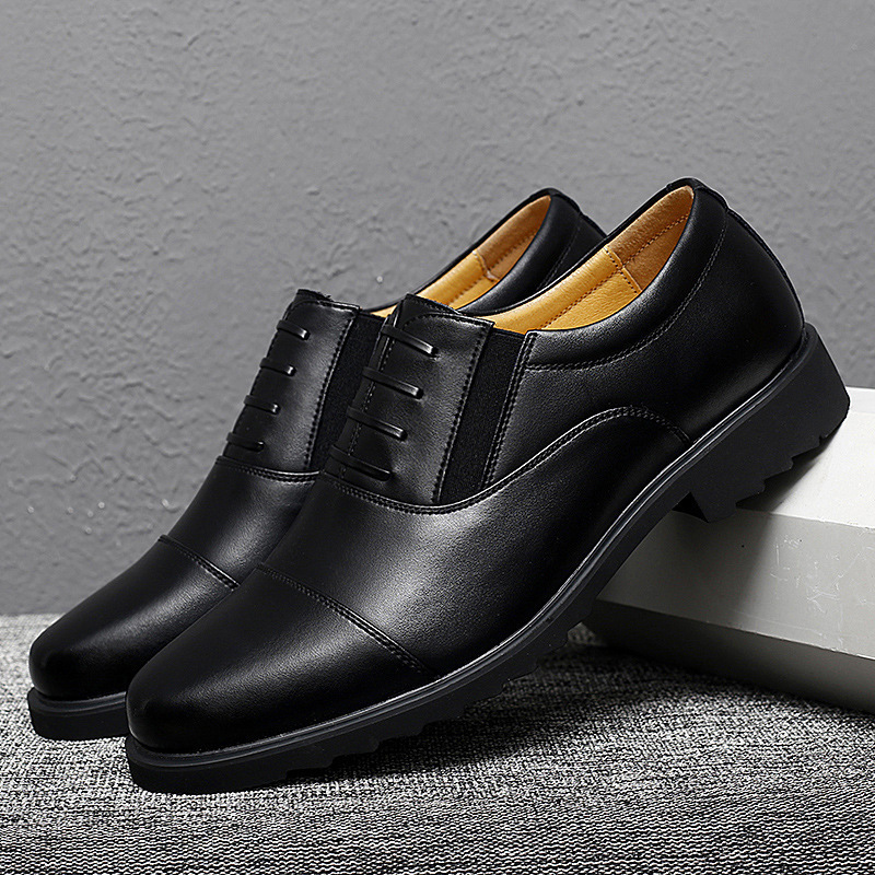 Men's Leather Shoes with Three Joints, Autumn Trendy Formal Business Men's Shoes, British Style Pointed-Toe Men's Leather Shoes, Casual and Versatile Style