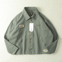 复古  宽松阔版 外贸剪标尾货秋季男时尚翻领休闲夹克潮外套