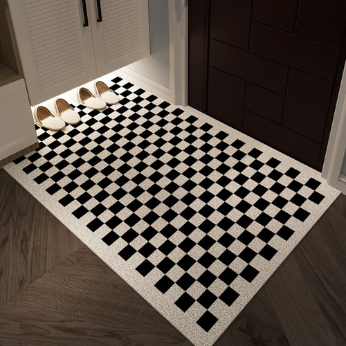 Light luxury checkerboard wire circle floor mat for the entrance and entrance hall, which can be cut and scratched with mud and soil, and can be cut to prevent slipping. One piece is shipped on behalf of the house.