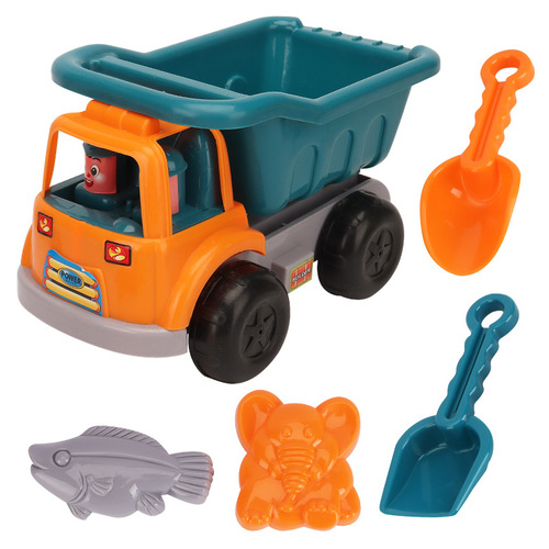 2024 new 15-piece children's dinosaur beach toy set baby outdoor sand digging toy car tool