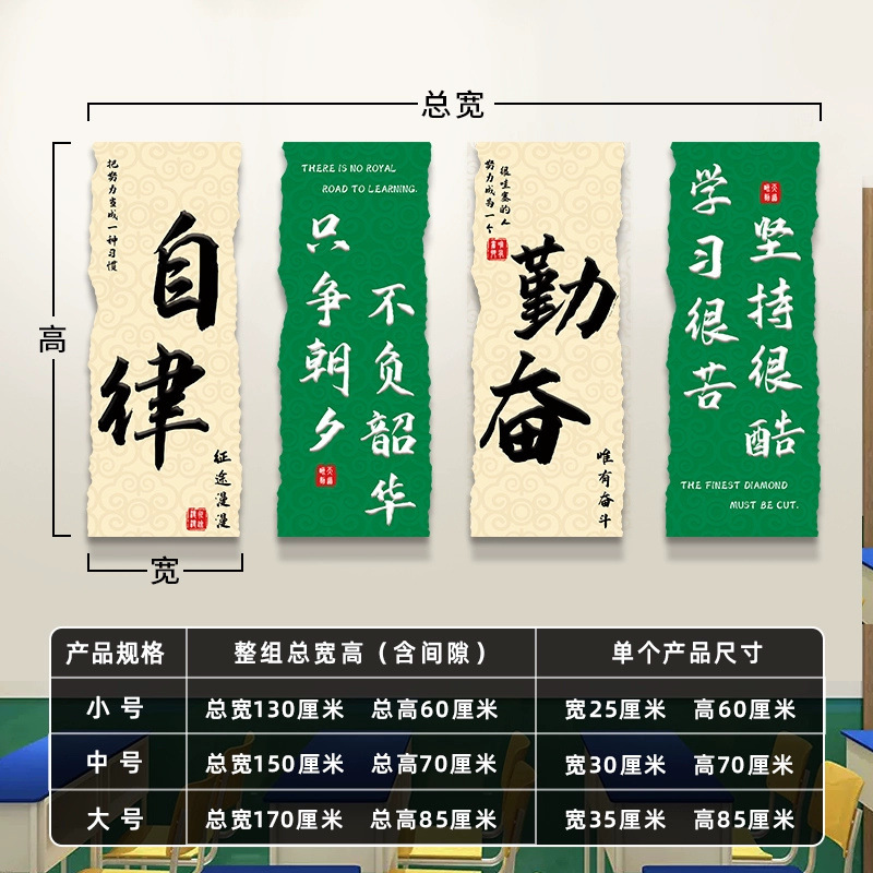 乘风破浪初中考班级文化墙贴学校教室布置高中学生励志标语装饰画|undefined