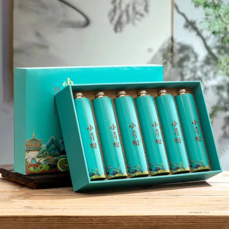 Dropshipping Xinhui Xiaoqinggan Pu'Er Tea Ripe Tea Gift Box New Tea Gift 6 Bottles Total 360g Factory Direct Sales