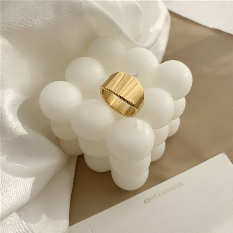 10g Weight Gold Plated Plating Material Rings Classification 1 Piece Quantity Holiday, Daily Occasion Stainless Steel Material Solid Color Pattern Women's Gender Plating Design Simple Style, Commute Style Simple Style Commute Solid Color Stainless Steel Plating Gold Plated Rings 11