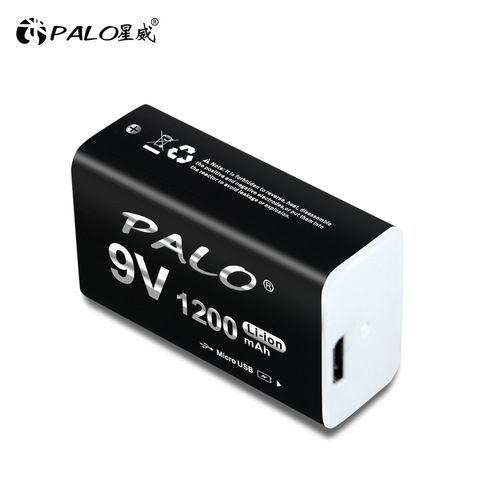 PALO Xingwei USB rechargeable battery 9V constant voltage lithium battery 1200 mAh micro interface
