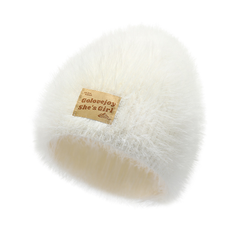 Neue gestrickte Mütze aus Nerz-Samt, Outdoor-Wollmütze für Damen, winddichter und kältebeständiger Plüsch, vielseitige Gehörschutz-Kältemütze_voghion.com